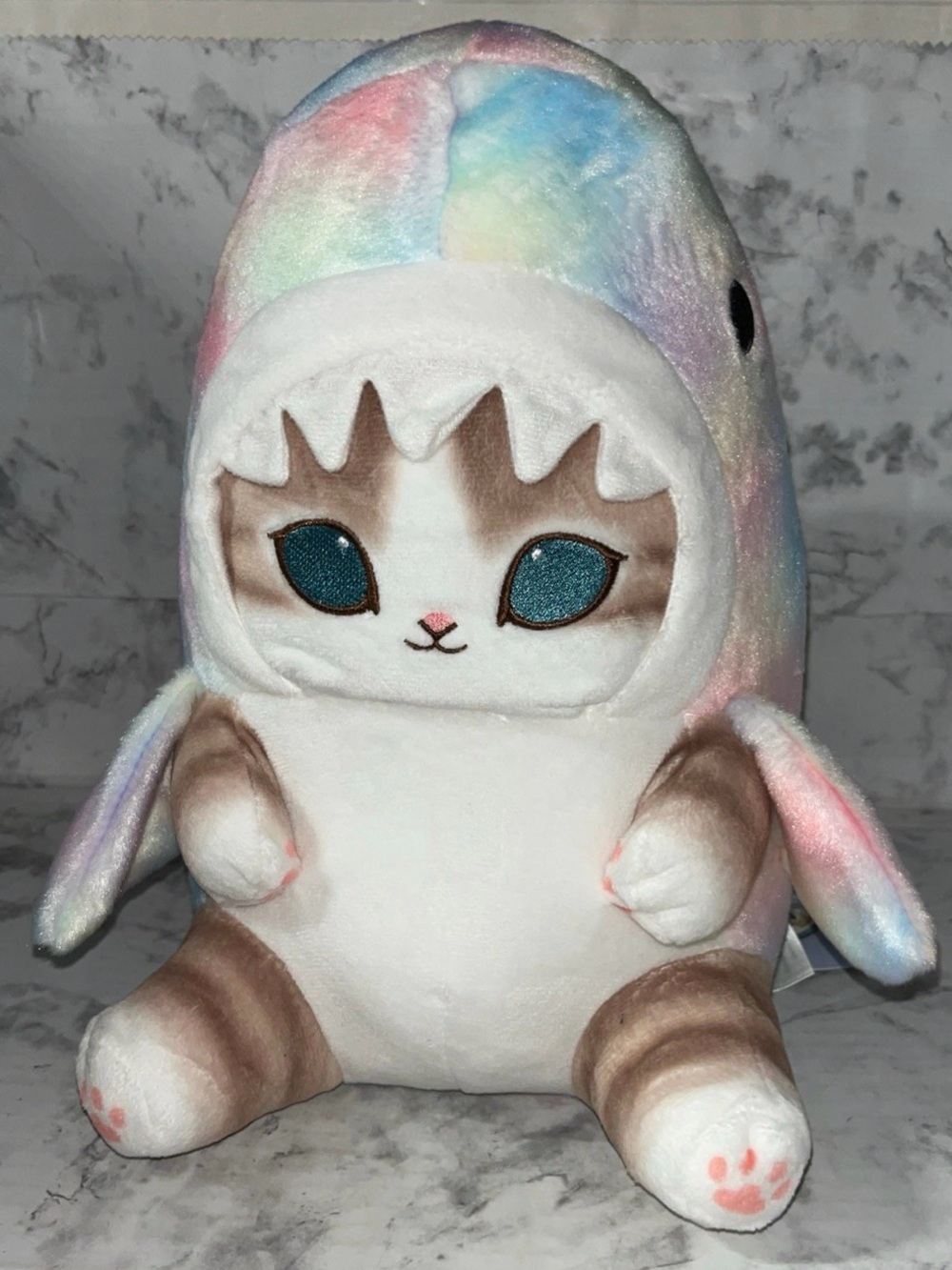 Mofusand In Pastel Shark Suit Marble 11" Plush toy New w/ tag